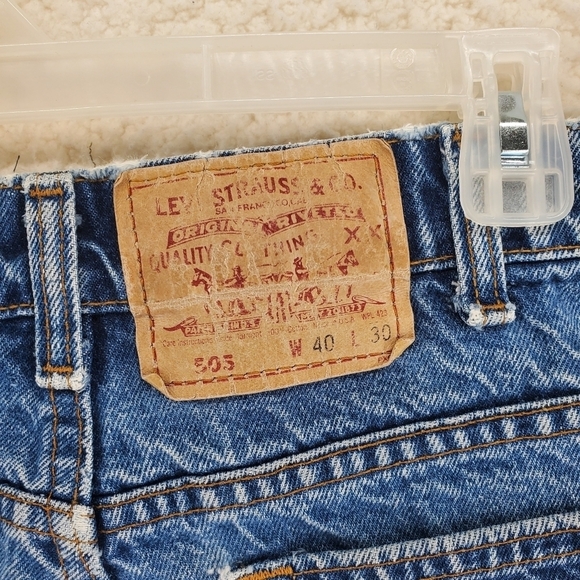 Vtg Levis 505 Jeans Men 40x30 Hi Rise Acid Stone Wash Straight Leg USA (38x29.5) - Picture 8 of 13